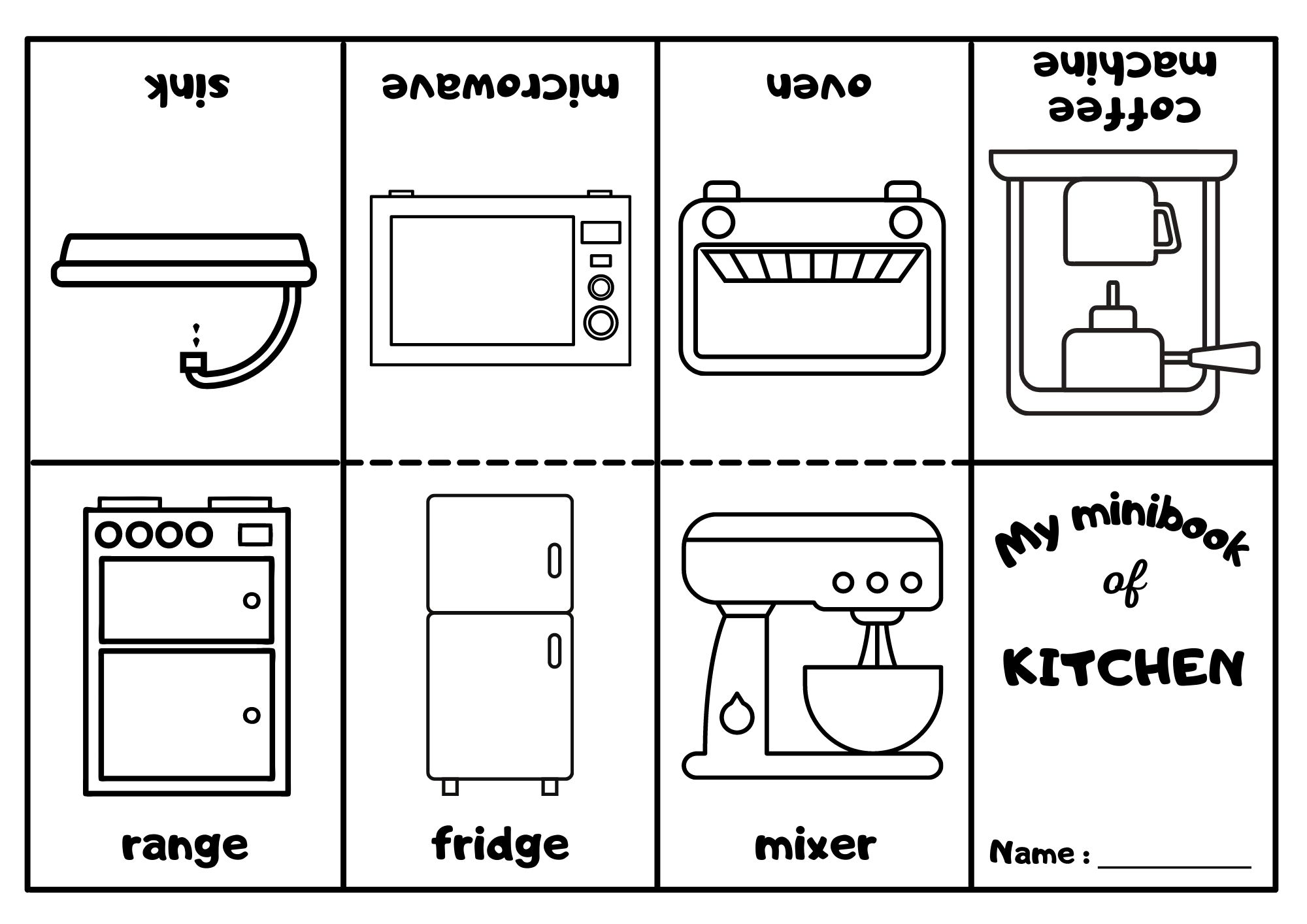 Kitchen Appliances Mini Coloring Book 